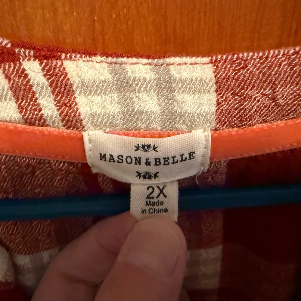 Plaid Split Neck Top - Picture 7 of 11